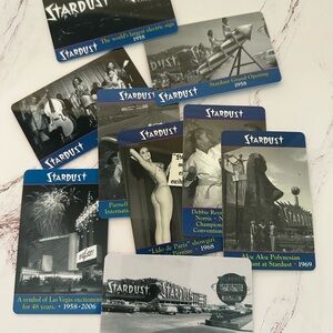 Set Of 9 Pcs Stardust Casino Collector Series Cards/Keyholder
